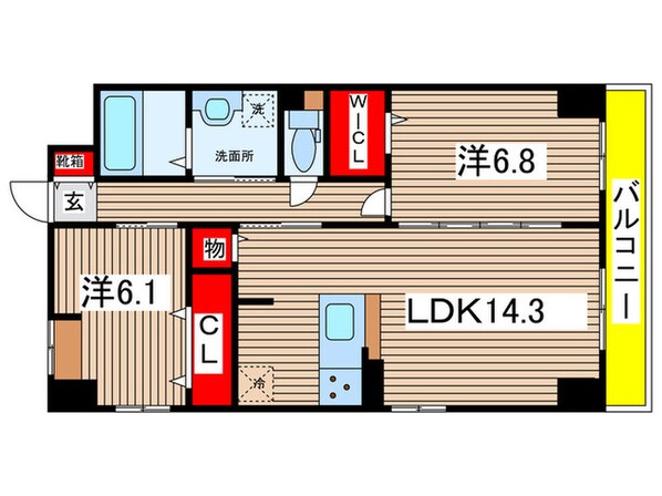 GRAN DUKE高辻の物件間取画像